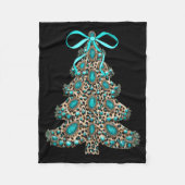 Boho Leopard Christmas Tree Cheetah Print Coquette Fleecedecke (Vorderseite)
