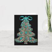 Boho Leopard Christmas Tree Cheetah Print Coquette Karte (Vorderseite)