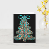Boho Leopard Christmas Tree Cheetah Print Coquette Karte (Gelbe Blume)