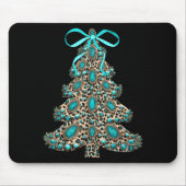 Boho Leopard Christmas Tree Cheetah Print Coquette Mousepad (Vorne)