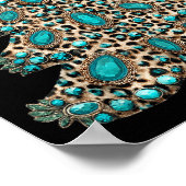 Boho Leopard Christmas Tree Cheetah Print Coquette Poster (Ecke)