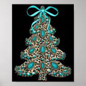 Boho Leopard Christmas Tree Cheetah Print Coquette Poster (Vorne)