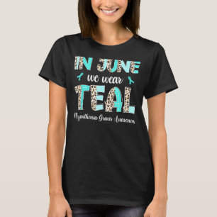 Boho Leopard June We Wear Aquamarine Myasthenia Gr T-Shirt