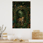 Boho Leopard Jungle Poster | Vintage Green (Küche)
