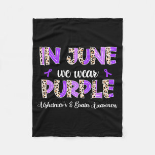 Boho Leopard Juni Trage Lila Alzheimer Gehirn Fleecedecke