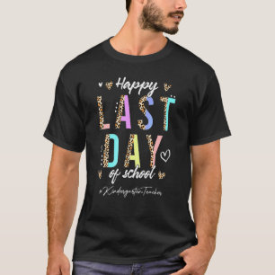 Boho Leopard Kindergarten Lehrer am letzten Tag de T-Shirt