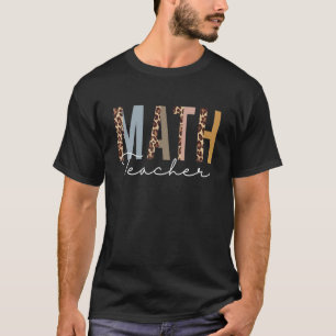 Boho-Leopard-Mathe-Lehrer Erster Schultag T-Shirt