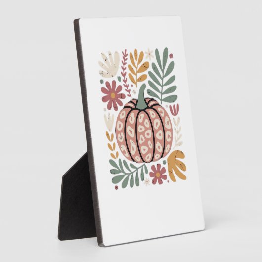Boho Leopard Pumpkin Fall � Retro Autumn Floral Ha Fotoplatte (Seite)
