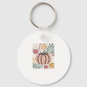 Boho Leopard Pumpkin Fall � Retro Autumn Floral Ha Schlüsselanhänger (Vorderseite)