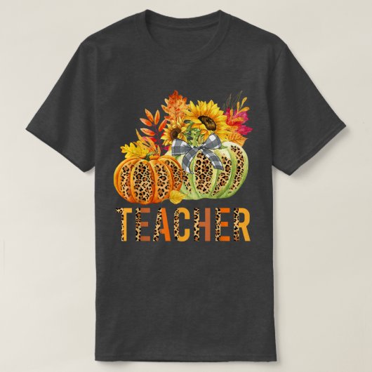 Boho Leopard Pumpkins Lehrer Herbst Thanksgi T-Shirt (Design vorne)
