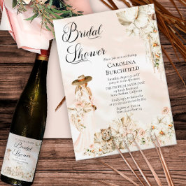 Boho Leopard | Tropisches Brautparty der Frau Einladung