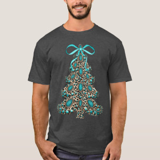 Boho-Leoparden-Weihnachtsbaum-Cheetah-Druck Coquet T-Shirt