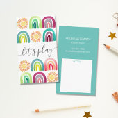 Boho Let's Play Rainbow & Suns Playdate Mommy Telefonnummerkarte