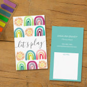 Boho Let's Play Rainbow & Suns Playdate Mommy Telefonnummerkarte