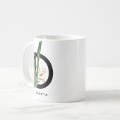 Boho Letter D Monogram | Tropisches Kaktus-Monogra Kaffeetasse (Vorderseite Links)