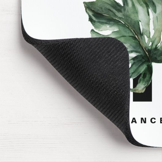 Boho Letter F Monogram | Monogramm für tropische B Mousepad (Ecke)