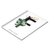 Boho Letter F Monogram Tropical Monstera Monogramm Notizblock (Linke Seite)