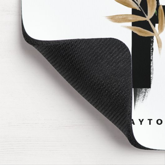 Boho Letter P Monogram Palm Blätter Tropical Mousepad (Ecke)