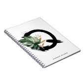 Boho Letter Q Monogram Tropical Monstera Leaf Notizblock (Rechte Seite)