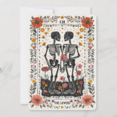 Boho Letterpress Skeleton Hochzeitsankündigung Einladung (Rückseite)