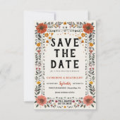Boho Letterpress Skelett Save The Date (Vorderseite)