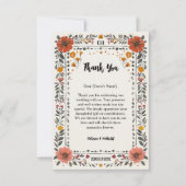 Boho Letterpress-Stil Skelett-Tarot-Hochzeit Dankeskarte (Vorderseite)