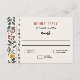 Boho Letterpress-Stil Skelett-Tarot-Hochzeits-RSVP Begleitkarte