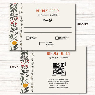 Boho Letterpress-Stil Skelett-Tarot-Hochzeits-RSVP Begleitkarte