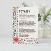 Boho Letterpress Style Skeleton Tarot Wedding Begleitkarte (Stehend Vorderseite)