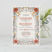 Boho Letterpress Style Skeleton Tarot Wedding Einladung (Stehend Vorderseite)