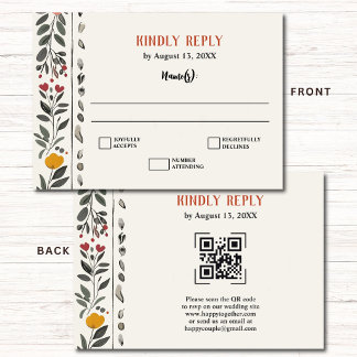 Boho Letterpress Style Skeleton Tarot Wedding RSVP Begleitkarte