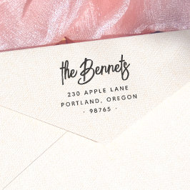 Boho Letting Familienname & Rücksendeadresse Permastempel