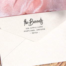 Boho Letting Familienname & Rücksendeadresse Permastempel