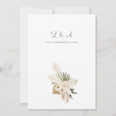 Boho LG Text Pampas Grass & Beige 2 Floral Wedding Einladung (Rückseite)