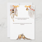 Boho-Lichterkette Makramee Federn Kuchen chic Save The Date (Rückseite)