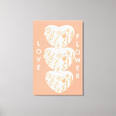 Boho Liebe Blume Herz Leinwanddruck (Vorderseite)