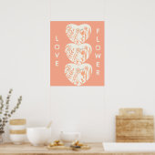 Boho Liebe Blume Herz Poster (Küche)