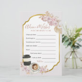 Boho Liebe brät Brautparty Advice Card (Stehend Vorderseite)