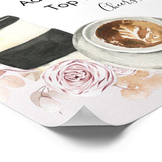 Boho Liebe Braut Brautparty Mimosa Bar Sign Poster (Ecke)