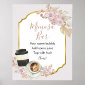 Boho Liebe Braut Brautparty Mimosa Bar Sign Poster (Vorne)