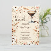 Boho Liebe braut Espresso-Brautparty Einladung (Stehend Vorderseite)