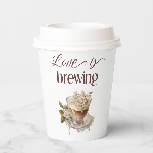 Boho Liebe bricht Blumenbrunch Brautparty Brunch Pappbecher (Rückseite)