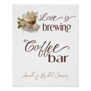 Boho Liebe bricht Blumenbrunch Brautparty Brunch Poster