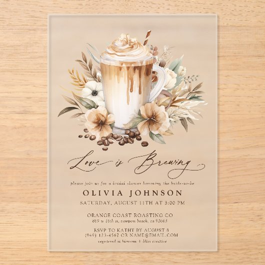 Boho Liebe bricht Brautparty Acryleinladungen (Vorderseite)