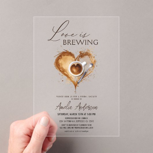 Boho Liebe bricht Brautparty Acryleinladungen (Insitu (Handheld))