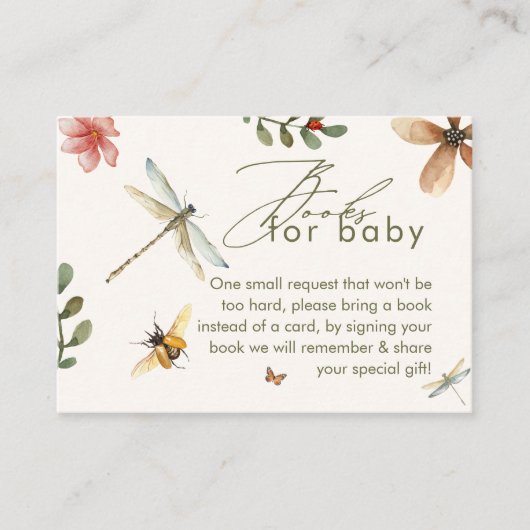 Boho Liebe Bug Insekten Dragonfly Babydusche Begleitkarte (Vorderseite)