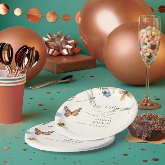 Boho Liebe Bug Insekten Dragonfly Babydusche Pappteller (Multi)