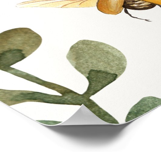 Boho Liebe Bug Insekten Dragonfly Babydusche Poster (Ecke)