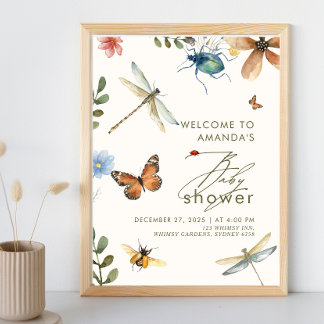 Boho Liebe Bug Insekten Dragonfly Babydusche Poster