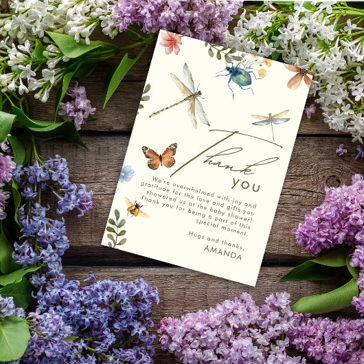 Boho Liebe Bug Insekten Dragonfly Danke Karte